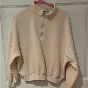 Petal & Pup Cream Quarter-Zip Sweatshirt
